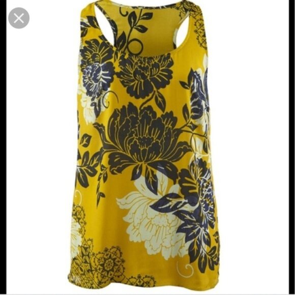 CABI BALI TROPICAL FLORAL TANK STYLE SILK/VISCOSE, Size Large - Picture 3 of 3